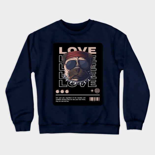 Love your pet day retro Crewneck Sweatshirt by AchioSHan